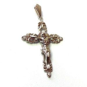 925 stamped solid Sterling silver cross pendant